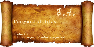 Bergenthal Alex névjegykártya