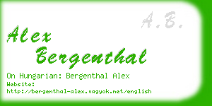 alex bergenthal business card
